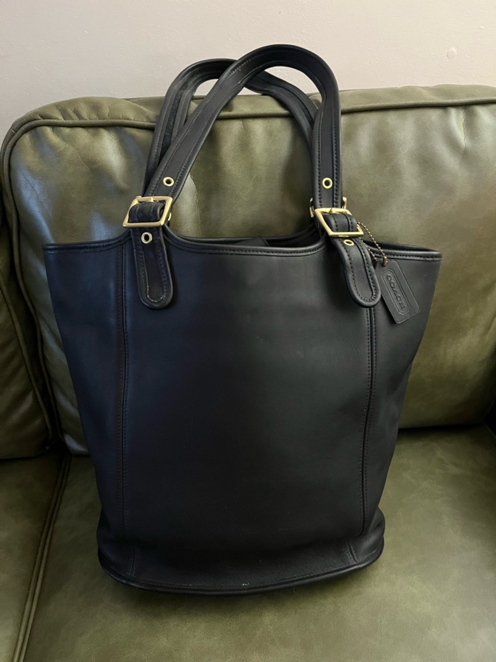 NEW VINTAGE COACH all leather legacy large shopper black